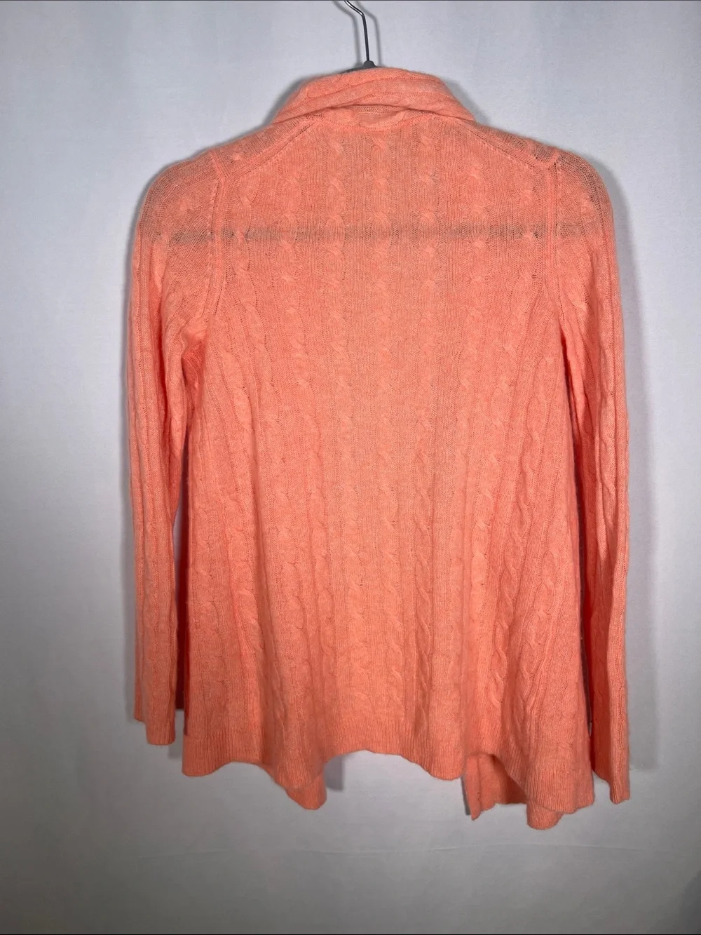 WHITE+ WARREN WOMENS CORAL CABLE KNIT CARDIGAN SWEATER CASHMERE XS